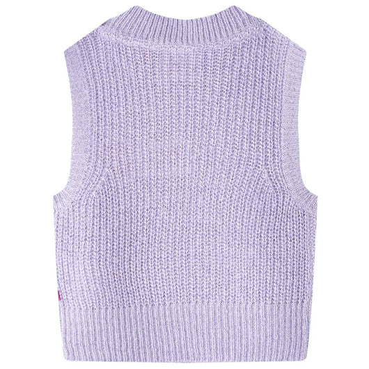 Gilet da Bambina Lavorato a Maglia Lilla Chiaro 104 14545