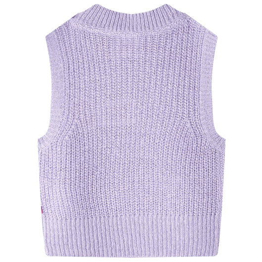 Gilet da Bambina Lavorato a Maglia Lilla Chiaro 116 14546