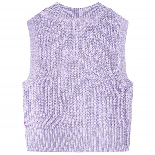 Gilet da Bambina Lavorato a Maglia Lilla Chiaro 128 14547