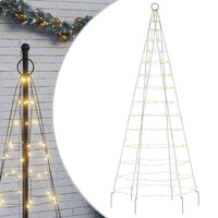 Albero di Natale a LED su Pennone 200 LED Bianco Caldo 180 cm 358108