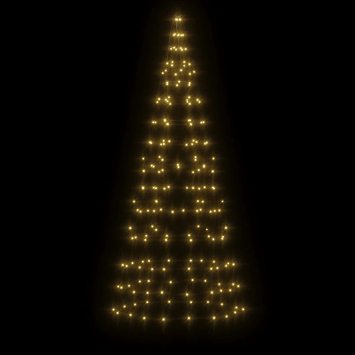 Albero di Natale a LED su Pennone 200 LED Bianco Caldo 180 cm 358108