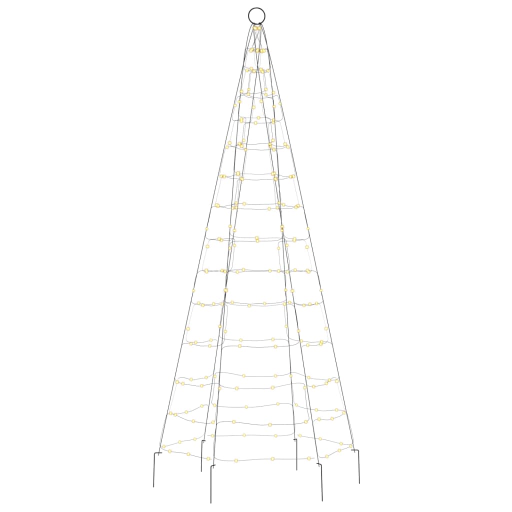 Albero di Natale a LED su Pennone 200 LED Bianco Caldo 180 cm 358108