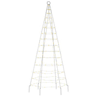 Albero di Natale a LED su Pennone 200 LED Bianco Caldo 180 cm 358108