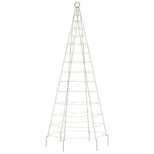 Albero di Natale a LED su Pennone 200 LED Bianco Caldo 180 cm 358108