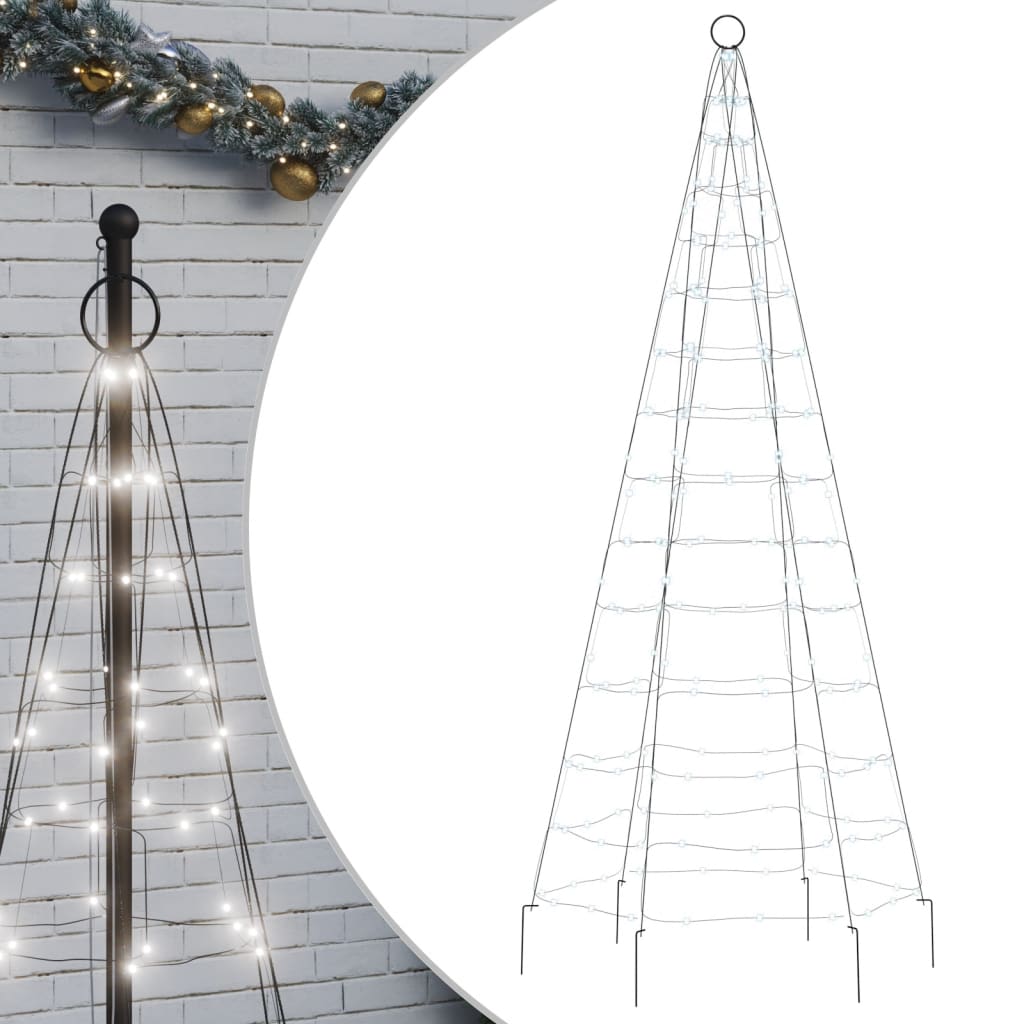 Luce Albero di Natale su Pennone 200LED Bianco Freddo 180cmcod mxl 83435