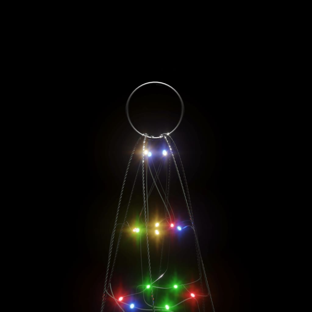 Albero di Natale a LED su Pennone 200 LED Colorato 180 cm 358110