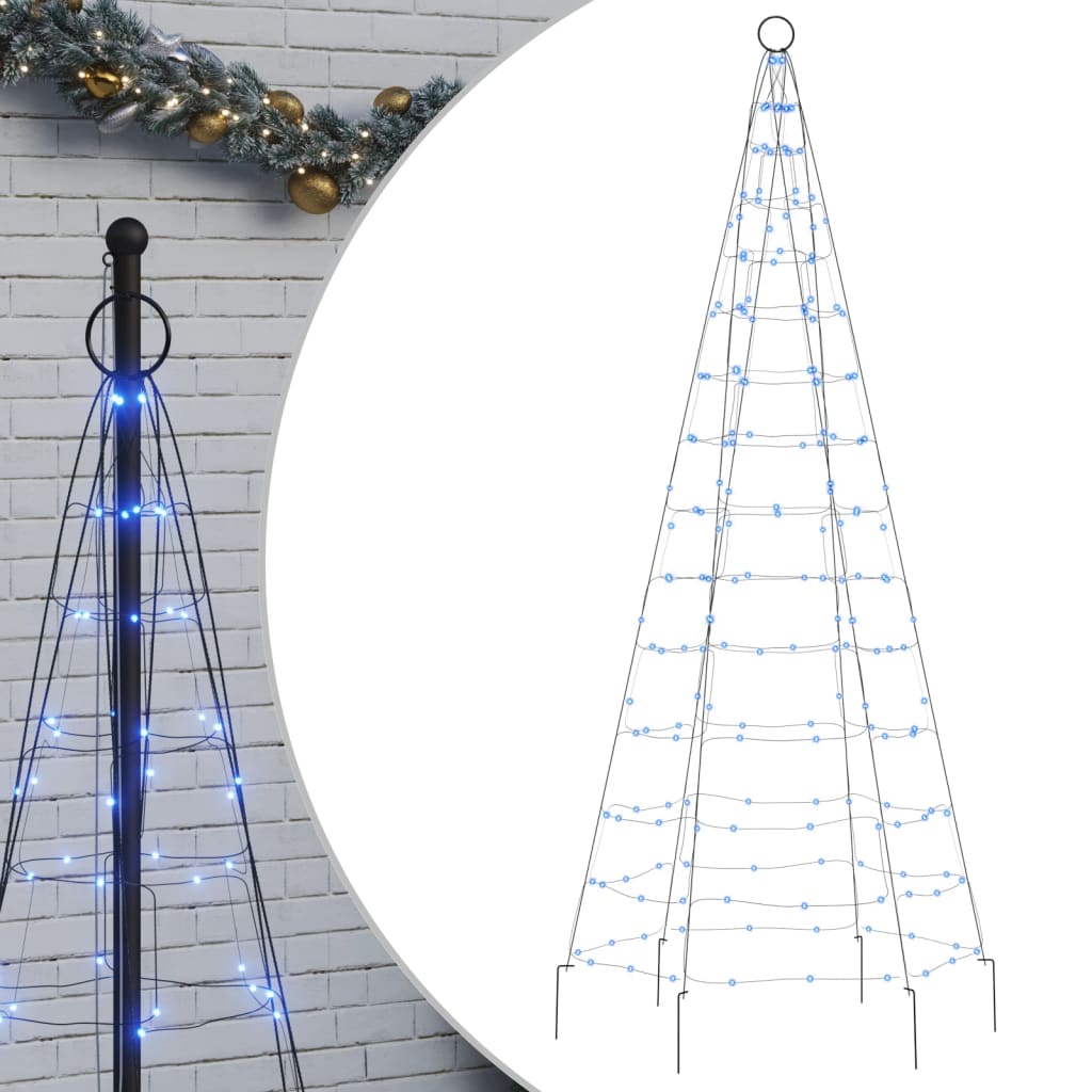 Illuminazione Albero di Natale su Pennone 200LED Blu 180cm 358111