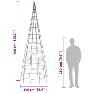 Luce Albero di Natale su Pennone 550LED Bianco Caldo 300cm 358112