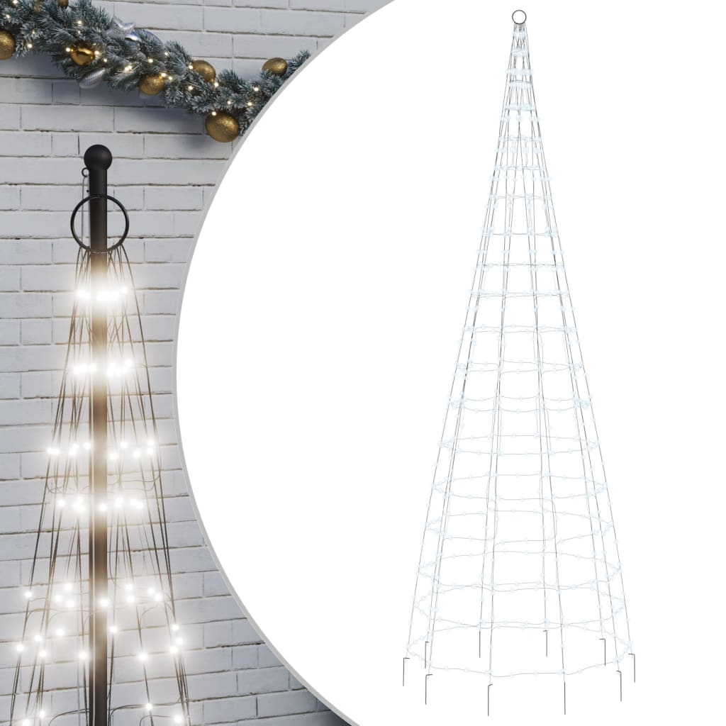 Luce Albero di Natale su Pennone 550LED Bianco Freddo 300cm 358113