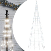 Albero di Natale a LED su Pennone 550 LED Bianco Freddo 300 cm 358113