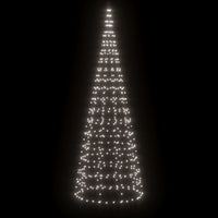 Albero di Natale a LED su Pennone 550 LED Bianco Freddo 300 cm 358113