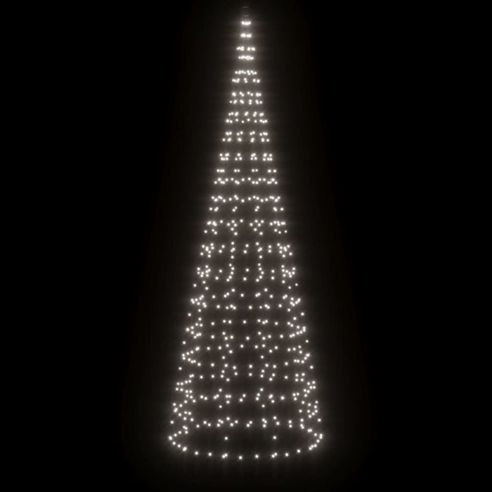 Albero di Natale a LED su Pennone 550 LED Bianco Freddo 300 cm 358113