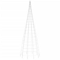 Albero di Natale a LED su Pennone 550 LED Bianco Freddo 300 cm 358113