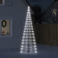 Albero di Natale a LED su Pennone 550 LED Bianco Freddo 300 cm 358113