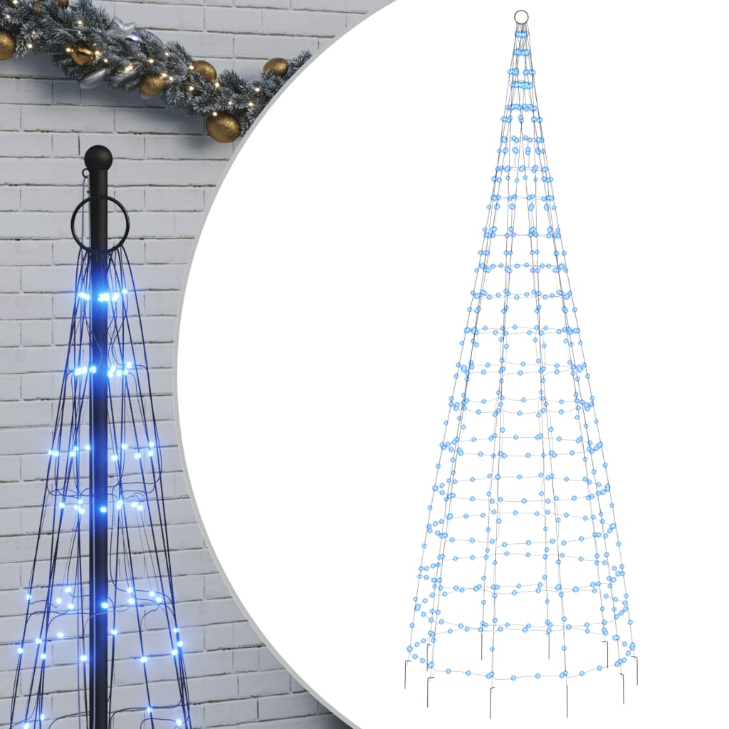 Illuminazione Albero di Natale su Pennone 550LED Blu 300cm 358115