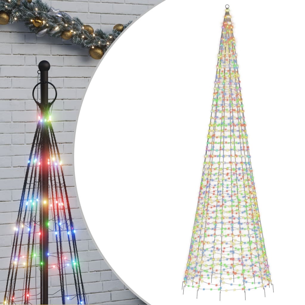 Albero di Natale a LED su Pennone 1534 LED Colorato 500 cm 358118