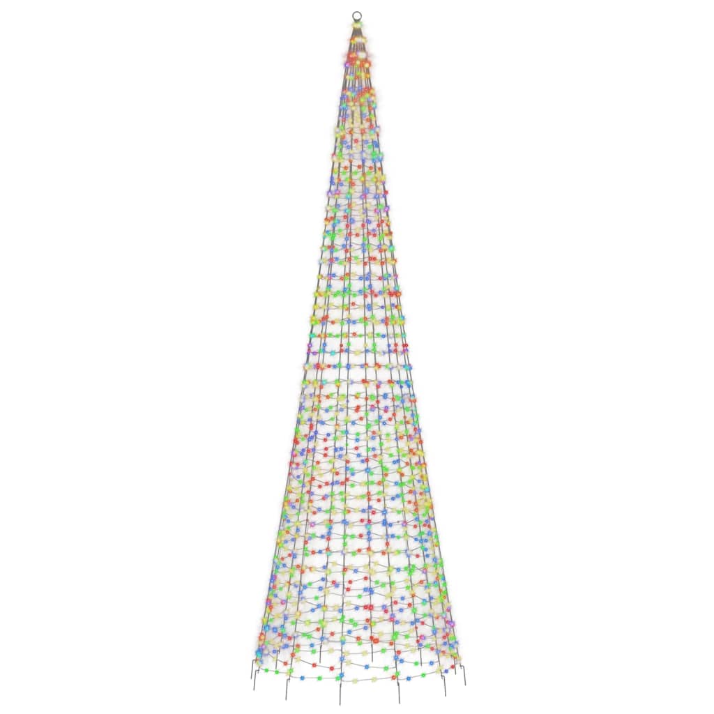 Albero di Natale a LED su Pennone 1534 LED Colorato 500 cm 358118