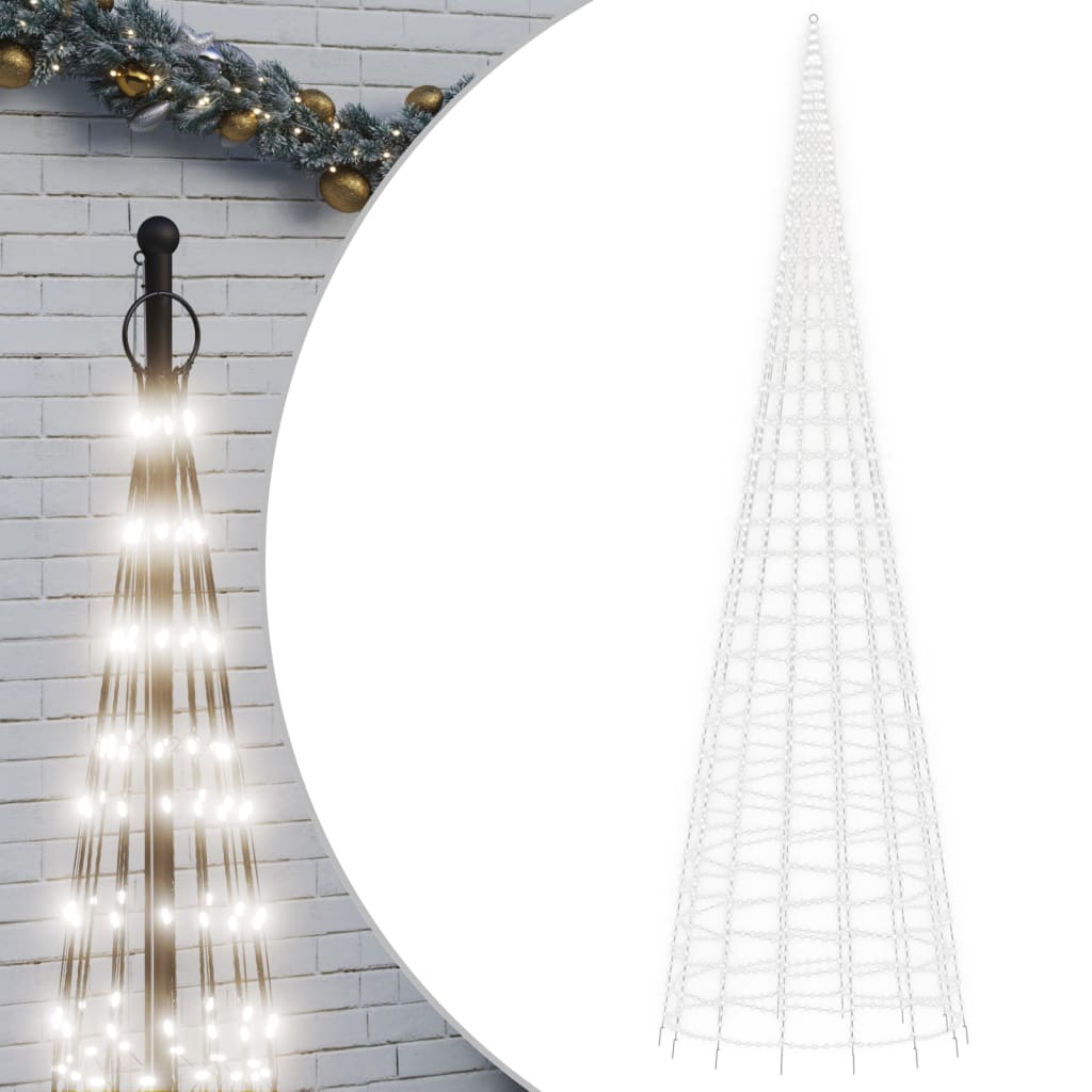 Luce Albero di Natale su Pennone 3000LED Bianco Freddo 800cm 358121