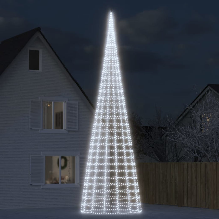 Luce Albero di Natale su Pennone 3000LED Bianco Freddo 800cm 358121