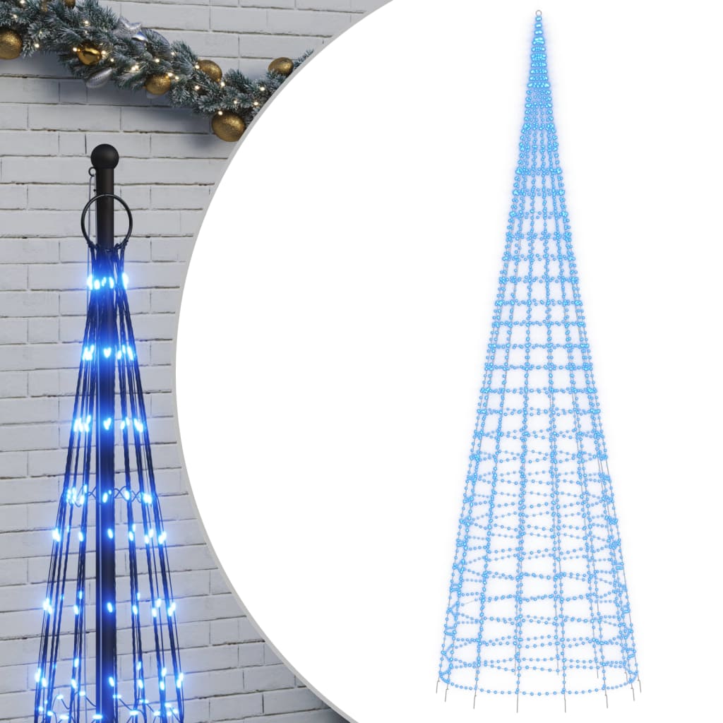 Illuminazione Albero di Natale su Pennone 3000LED Blu 800cm 358123