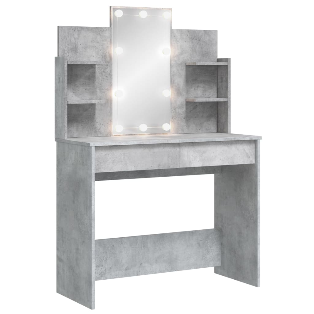 Toeletta con Luci LED Grigio Cemento 96x40x142 cmcod mxl 82568