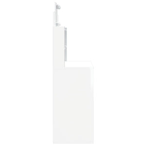 Toeletta con Luci LED Bianco Lucido 96x40x142 cm 837896