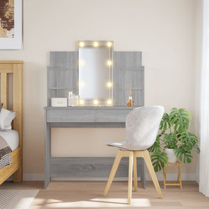 Toeletta con Luci LED Grigio Sonoma 96x40x142 cm 837898