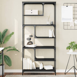 Libreria Nera 81x36x176 cm in Legno Multistratocod mxl 131503