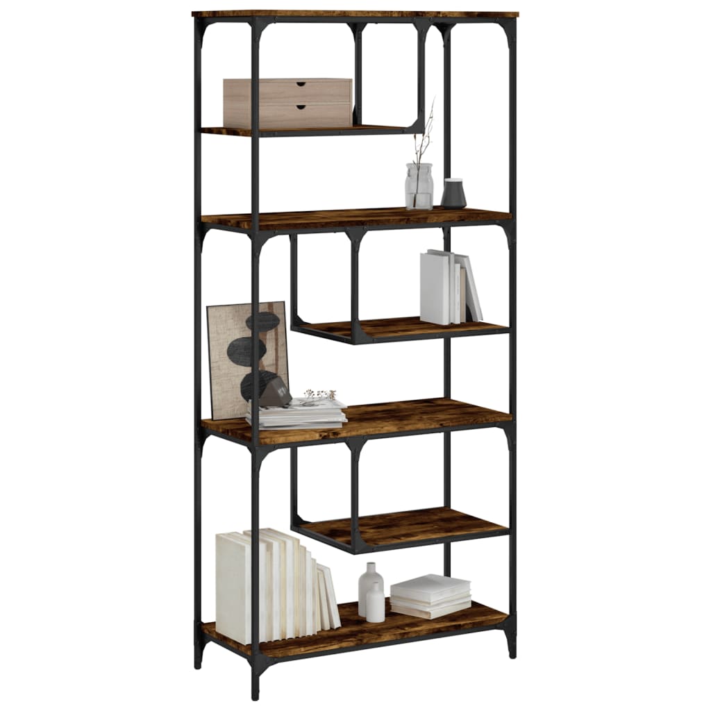 Libreria Rovere Fumo 81x36x176 cm in Legno Multistratocod mxl 83600