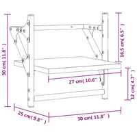 Mensole a Parete con Aste 2pz Rovere Fumo 30x25x30 cm 836235