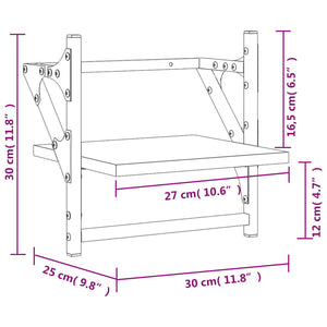 Mensole a Parete con Aste 2pz Rovere Fumo 30x25x30 cm 836235