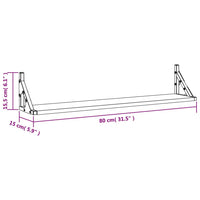 Mensole da Parete 2pz Nere 80x15x15,5 cm Legno Multistrato 836328