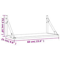 Mensole Parete 2pz Rovere Sonoma 60x25x25,5cm Legno Multistrato 836334