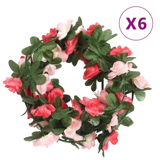 Ghirlande Fiori Artificiali 6 pz Rosa Primaverile 250cm 359038