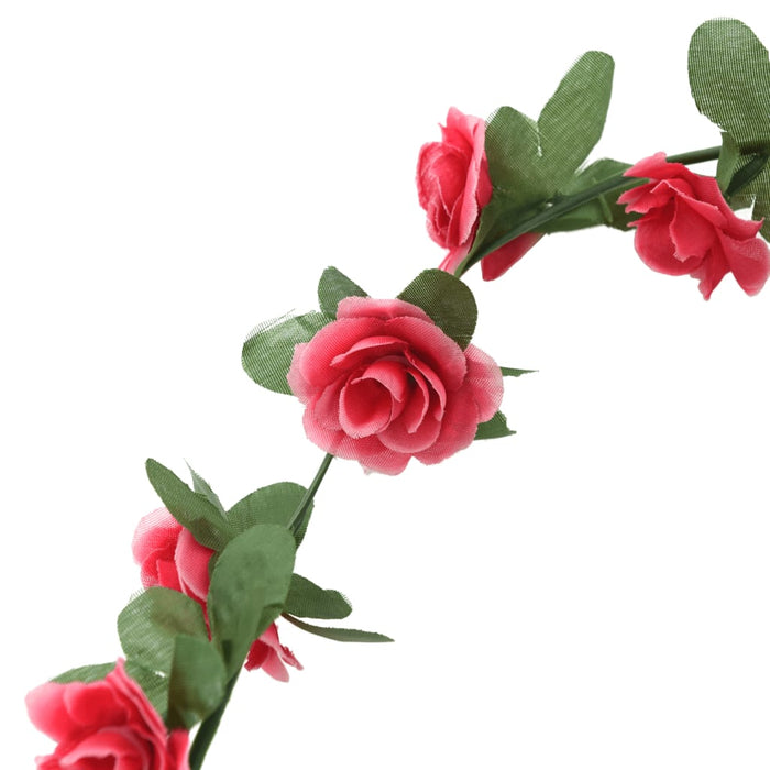 Ghirlande Fiori Artificiali 6 pz Rosa Rossa Primaverile 250cm 359039