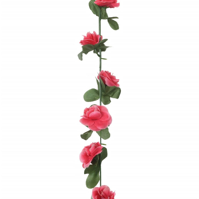 Ghirlande Fiori Artificiali 6 pz Rosa Rossa Primaverile 250cm 359039