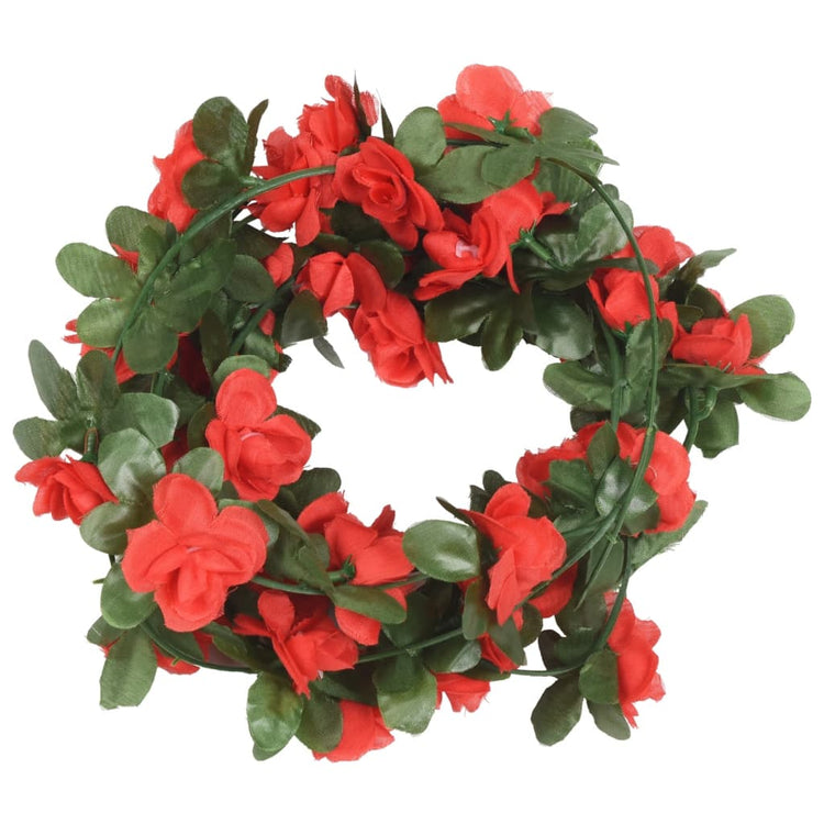 Ghirlande Fiori Artificiali 6 pz Rosso Primaverile 250cmcod mxl 106721