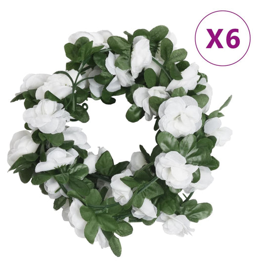 Ghirlande Fiori Artificiali 6 pz Bianco Primaverile 250cmcod mxl 106722