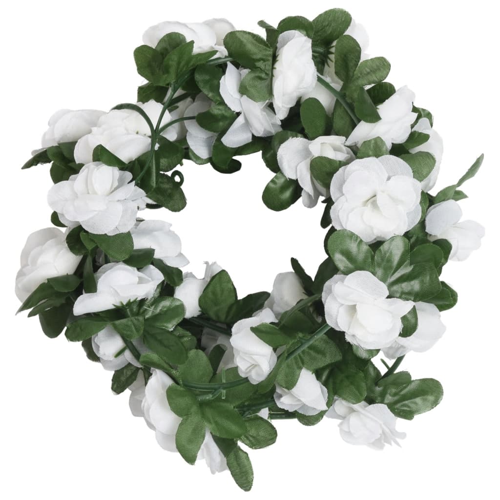 Ghirlande Fiori Artificiali 6 pz Bianco Primaverile 250cmcod mxl 106722