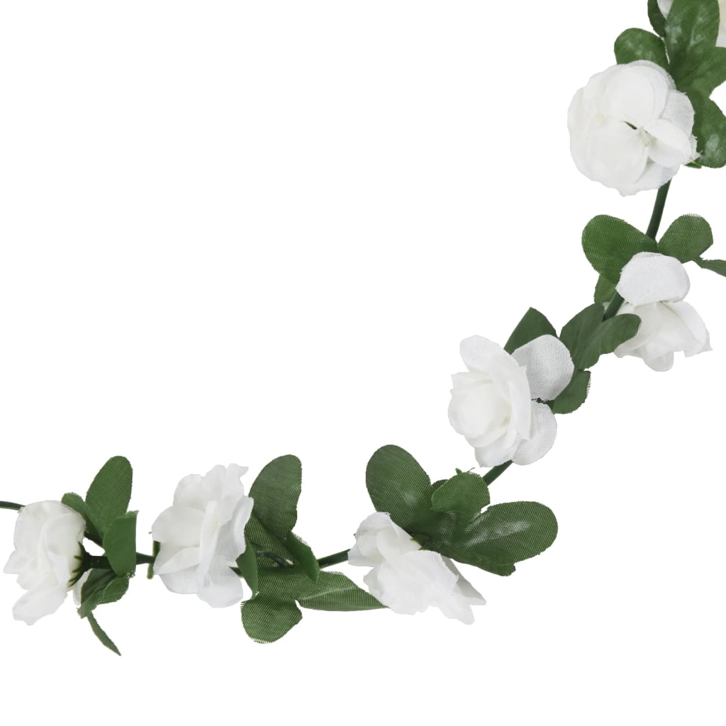 Ghirlande Fiori Artificiali 6 pz Bianco Primaverile 250cm 359042