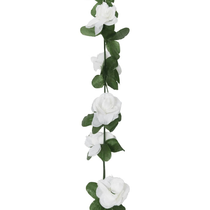 Ghirlande Fiori Artificiali 6 pz Bianco Primaverile 250cm 359042