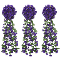 Ghirlande Fiori Artificiali 3 pz Viola Scuro 85cm 359049