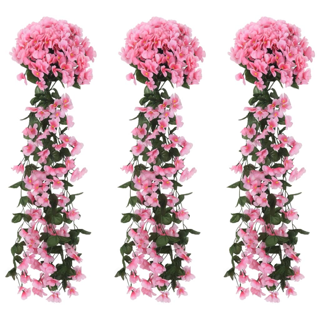 Ghirlande Fiori Artificiali 3 pz Rosa 85cm 359052