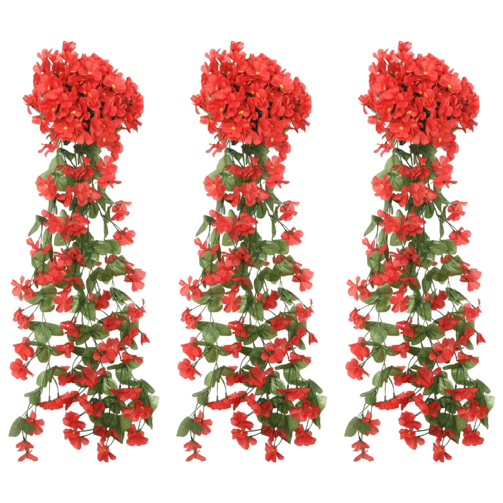 Ghirlande Fiori Artificiali 3 pz Rosso 85cmcod mxl 130712