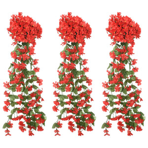 Ghirlande Fiori Artificiali 3 pz Rosso 85cmcod mxl 130712