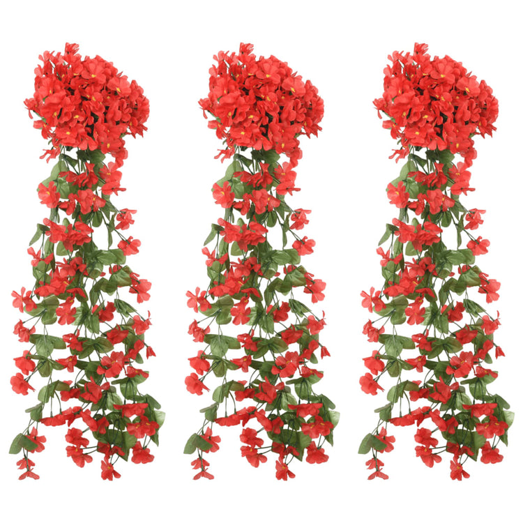 Ghirlande Fiori Artificiali 3 pz Rosso 85cmcod mxl 130712