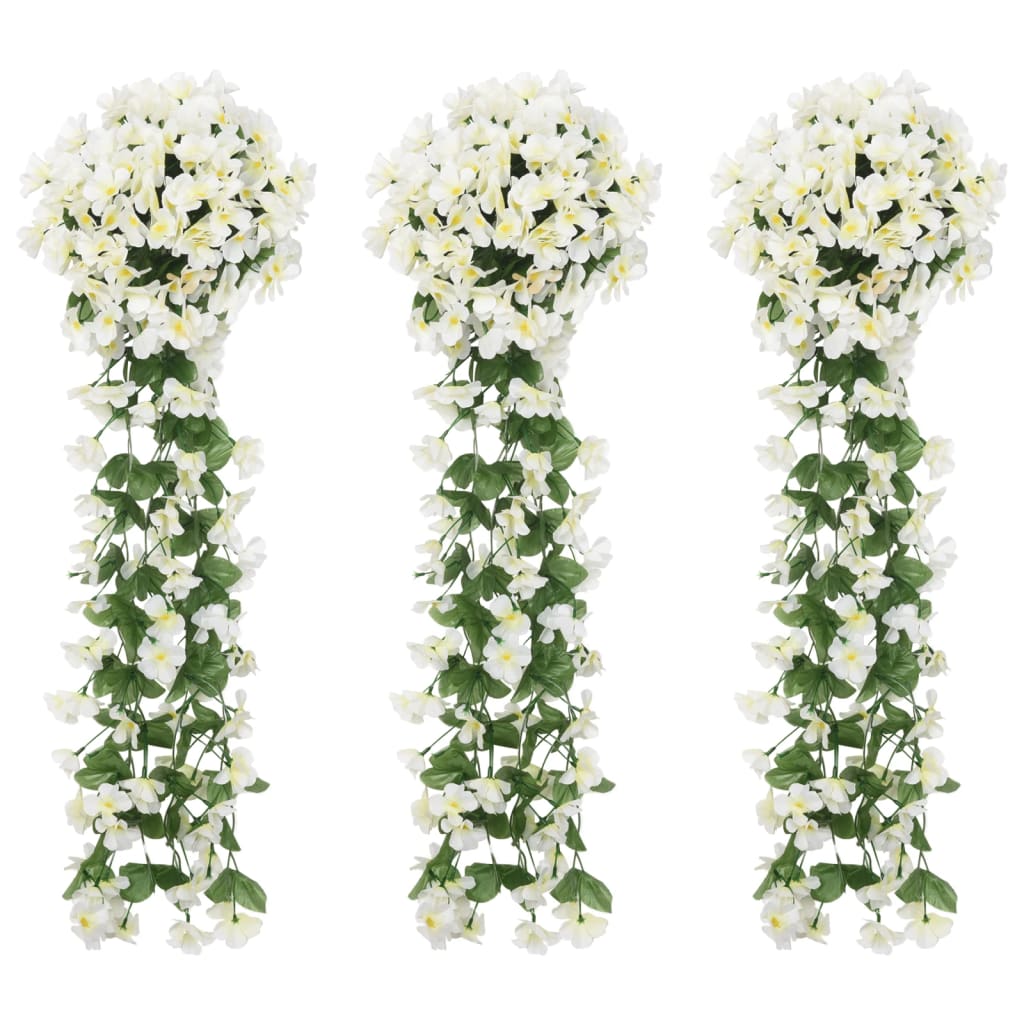 Ghirlande Fiori Artificiali 3 pz Bianco 85cm 359054