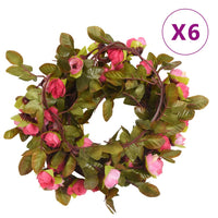 Ghirlande Fiori Artificiali 6 pz Rosato 215cm 359061