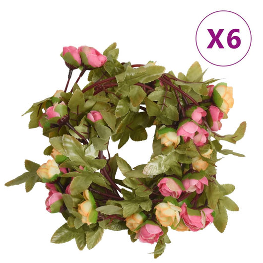 Ghirlande Fiori Artificiali 6 pz Rosa 215cmcod mxl 82788