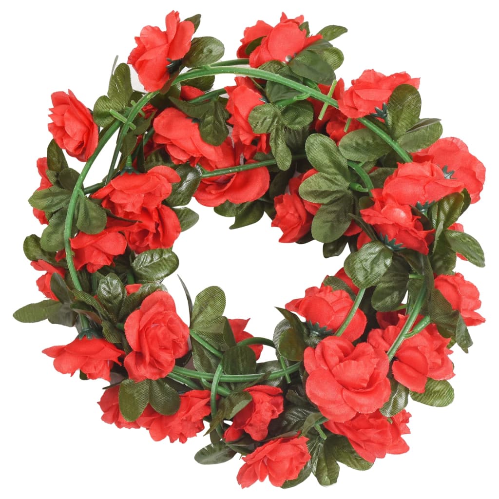 Ghirlande Fiori Artificiali 6 pz Rosso 240cm 359069